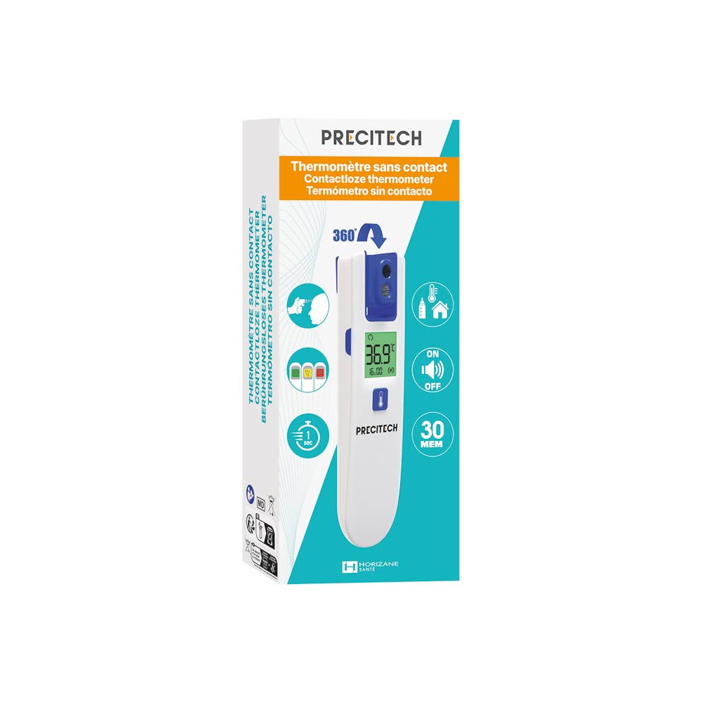 Thermomètre Infrarouge Sans Contact SANICO - Précision, Mémoire 32 Valeurs, Alarme Fièvre - Pour Corps Et Surfaces