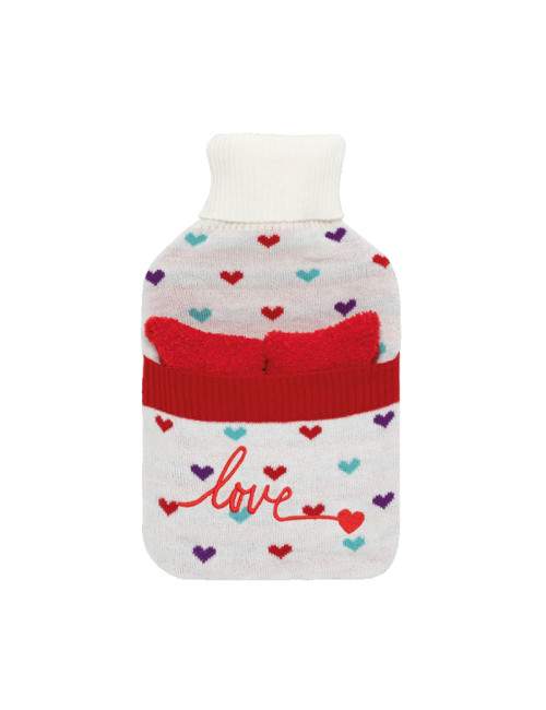 Bouillotte à eau PLIC duo chaussettes coeurs 2L
