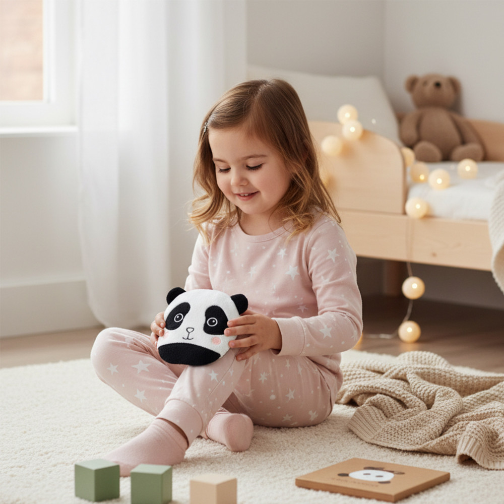 Bouillotte bébé Panda sur une plaie