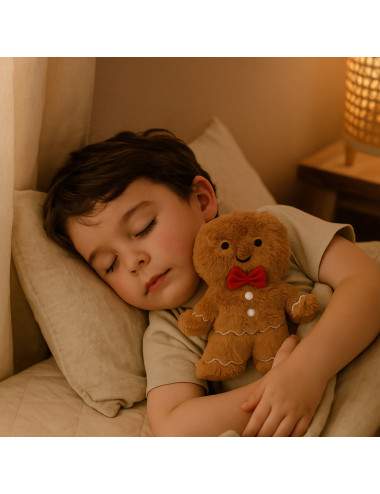 Bouillotte peluche pain d'épice