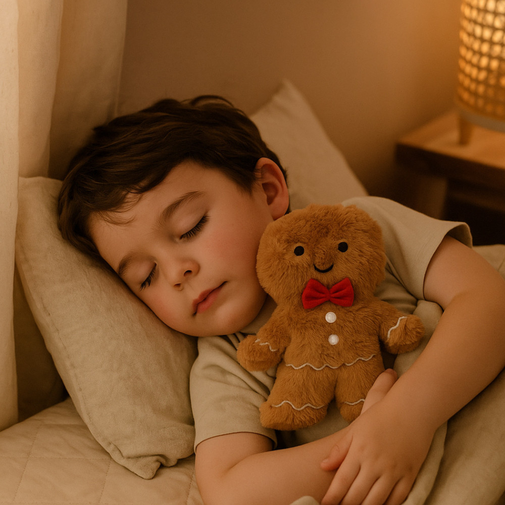 Bouillotte peluche pain d'épice