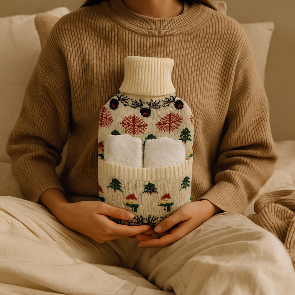 Hot water bottle and socks