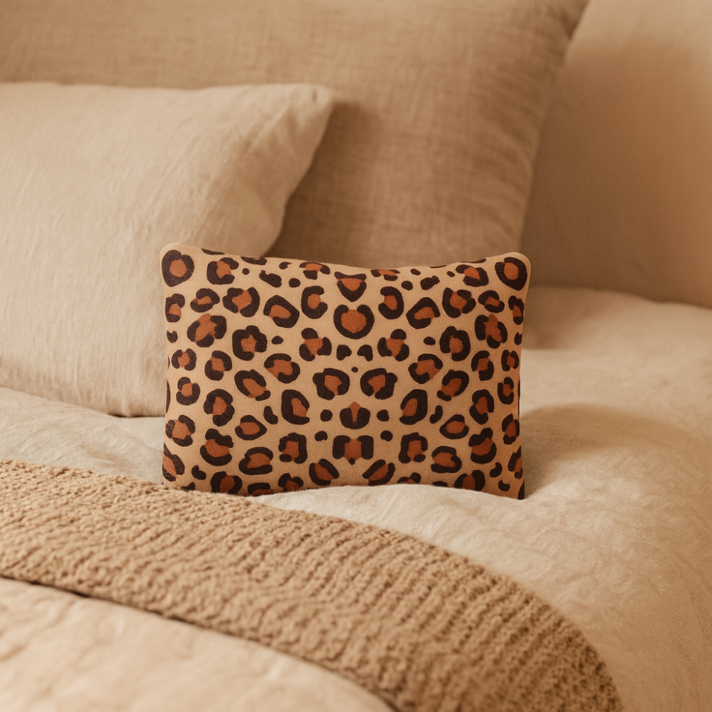 Bouillotte coussin léopard