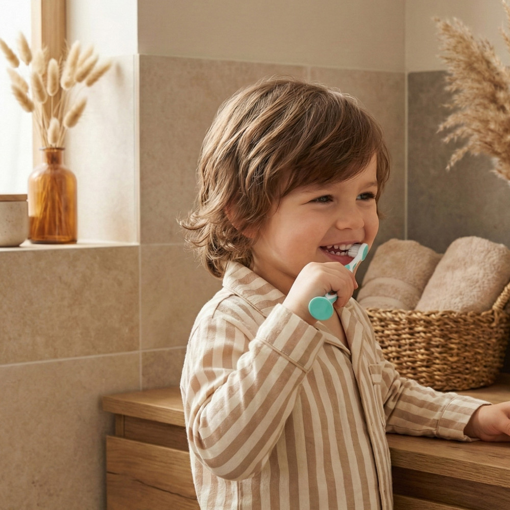 Enfant qui se brosse les dents