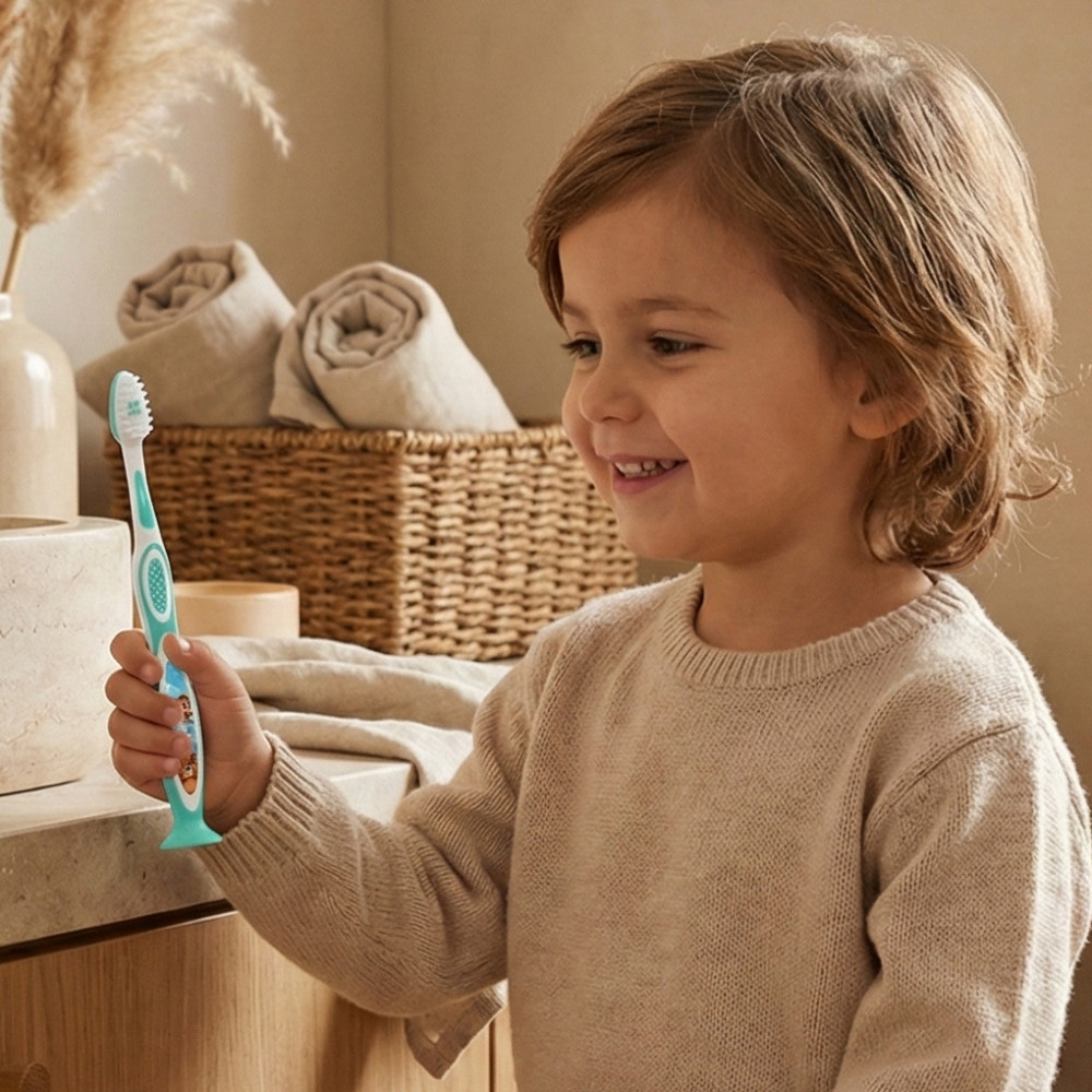 Enfant qui se brosse les dents
