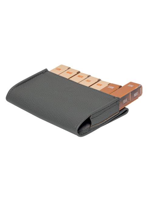 Pilulier semainier slim - simili cuir