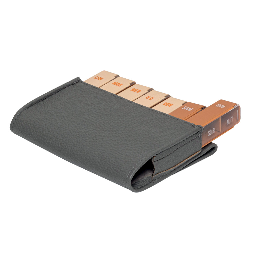 Slilm pillboxes, synthetic leather - Gris