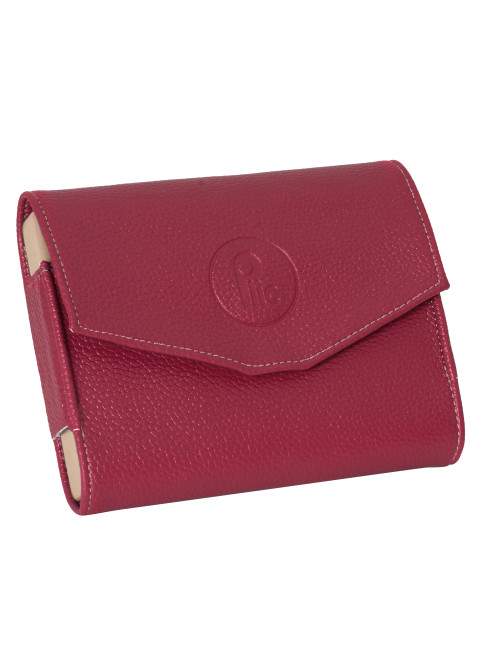 Pilulier semainier slim - simili cuir - Rouge