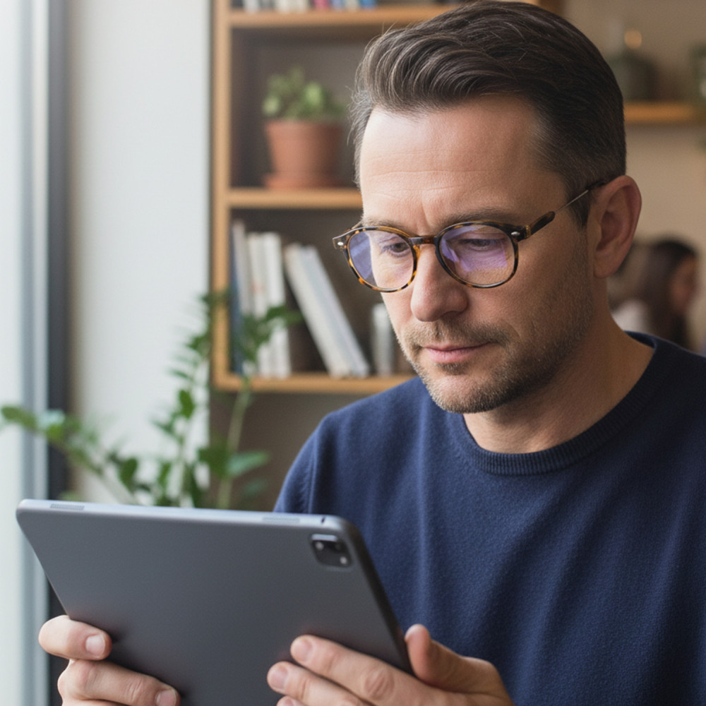 Lunettes presbyte design rétro branches métal