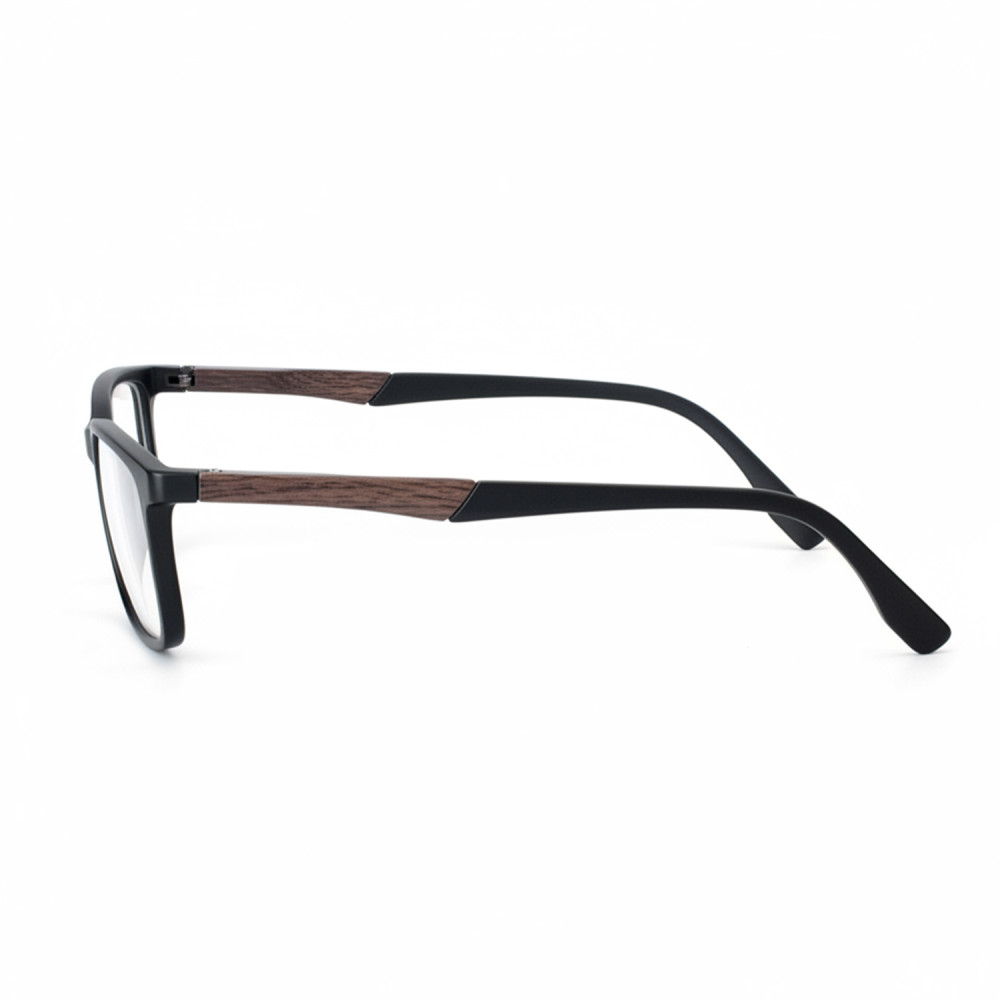 Lunettes de lecture noires branches effet bois