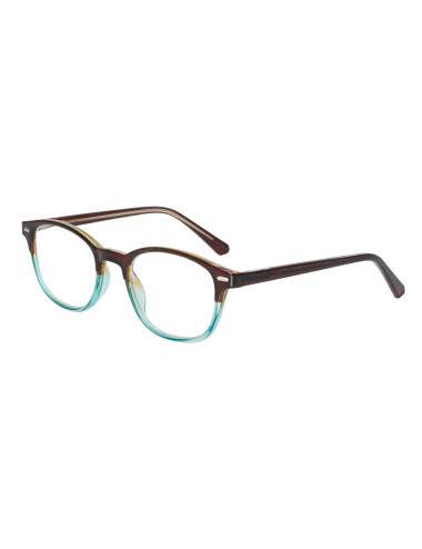 Lunettes loupe presbytie monture plastique marron bleu