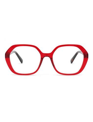 lunettes de lecture rouges monture carrée plastique brillant