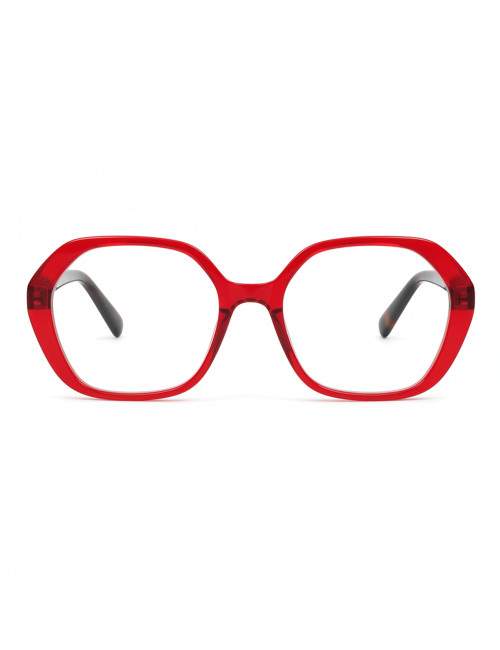 lunettes de lecture rouges monture carrée plastique brillant
