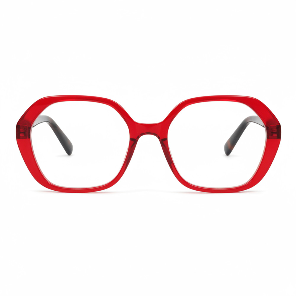 lunettes de lecture rouges monture carrée plastique brillant