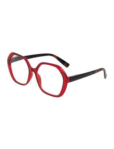 lunettes loupe femme rouge transparent branches écaille