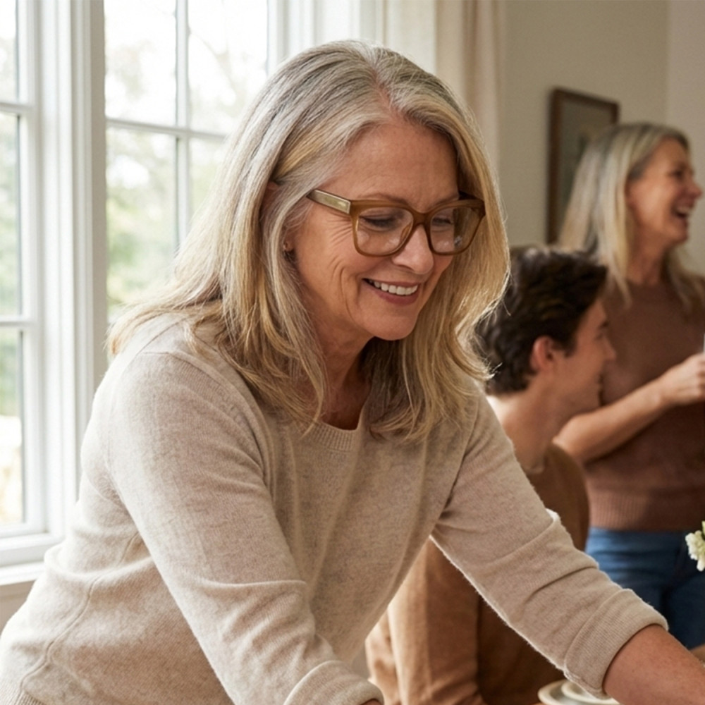 Lunettes loupe femme élégantes teinte sable transparent