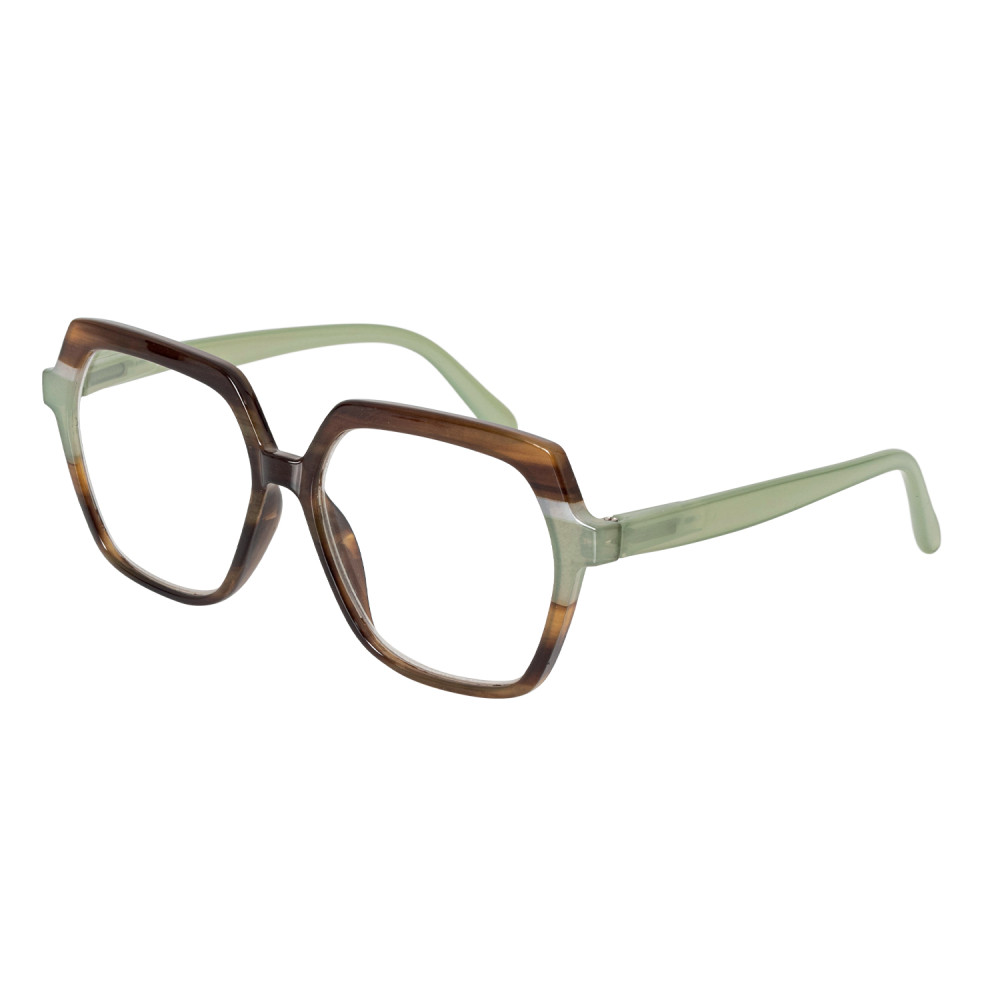 Lunettes loupe femme écaille et branches vert cristal