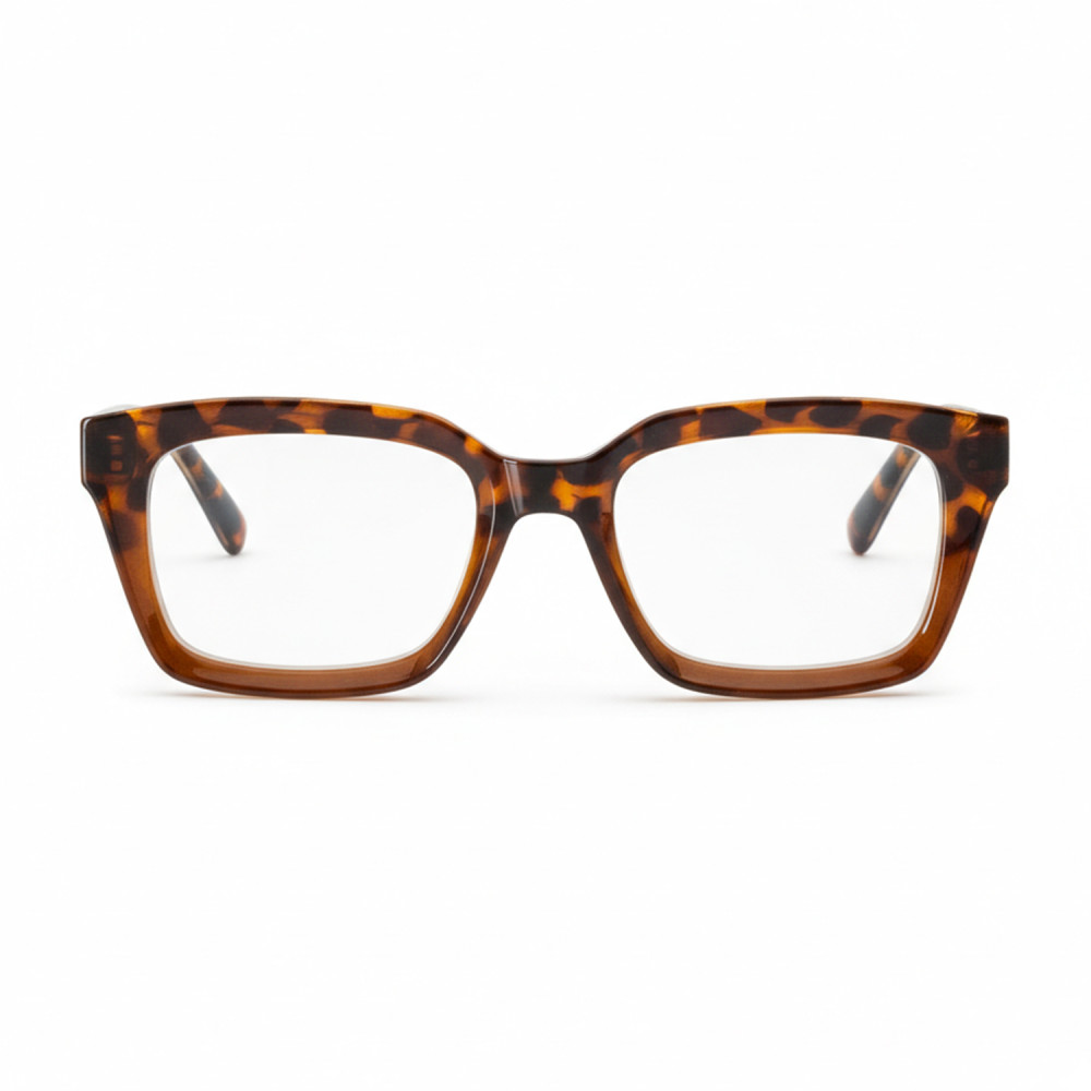 Lunettes de lecture écaille marron forme rectangulaire