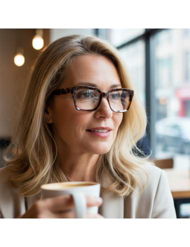 Lunettes de vue loupes +1.50 écaille design rectangulaire