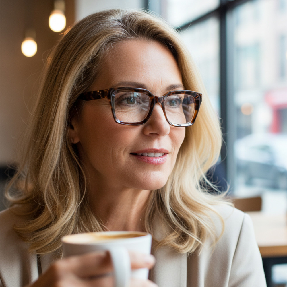Lunettes de vue loupes +1.50 écaille design rectangulaire