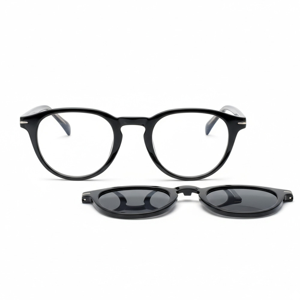 Lunettes de lecture Eclipse noires avec clip solaire amovible