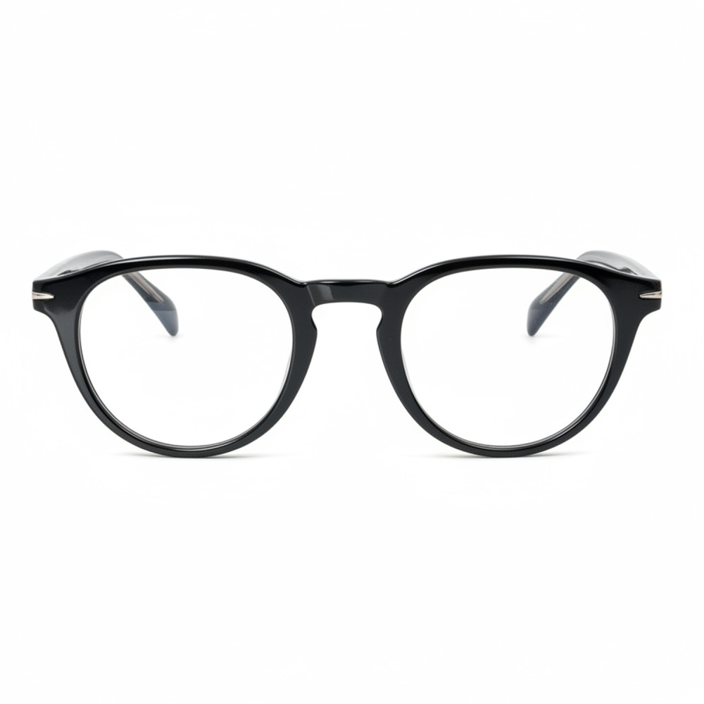 Lunettes loupe noires forme ronde avec clip polarisé