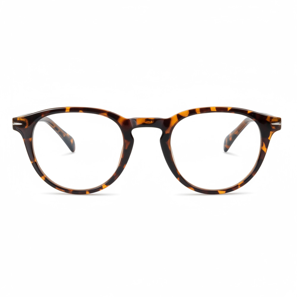 Lunettes loupe écaille forme ronde avec clip polarisé