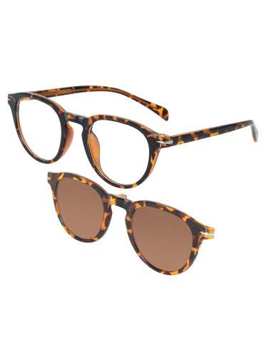 Lunettes de lecture motif écaille avec clip amovible