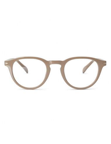 Lunettes loupe taupe forme ronde avec clip polarisé
