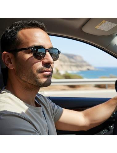 Détail monture lunettes écaille contraste noir