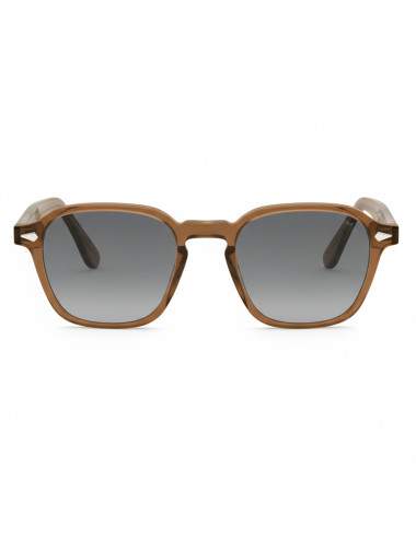 Lunettes de soleil marron translucide forme carrée unisexe