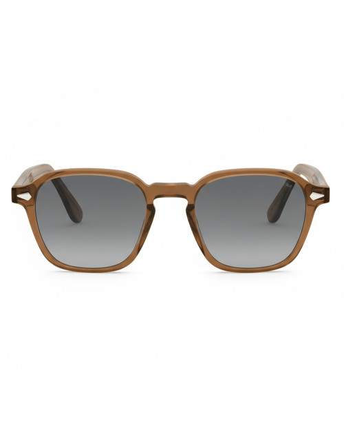 Lunettes de soleil marron translucide forme carrée unisexe