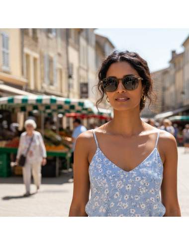 Lunettes de soleil marron homme femme protection UV