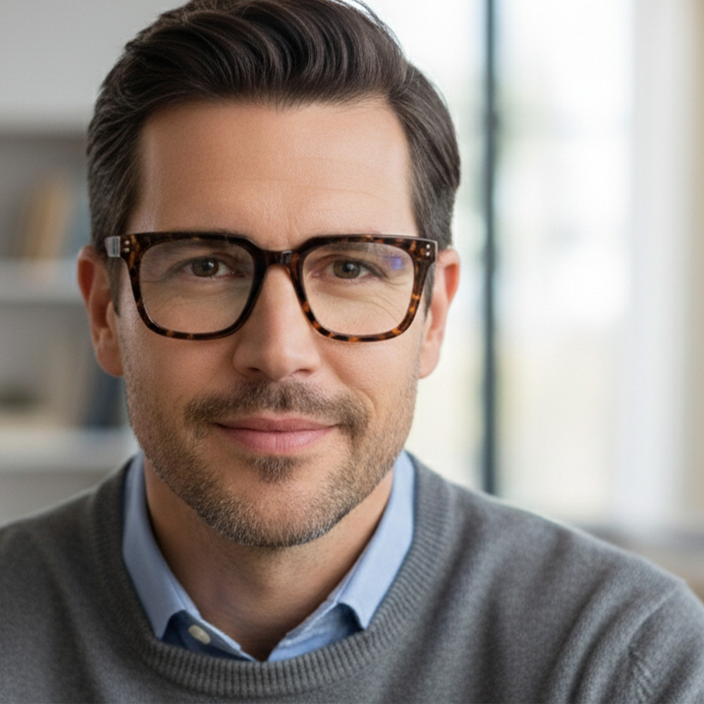 Multifocal reading glasses with blue light filter