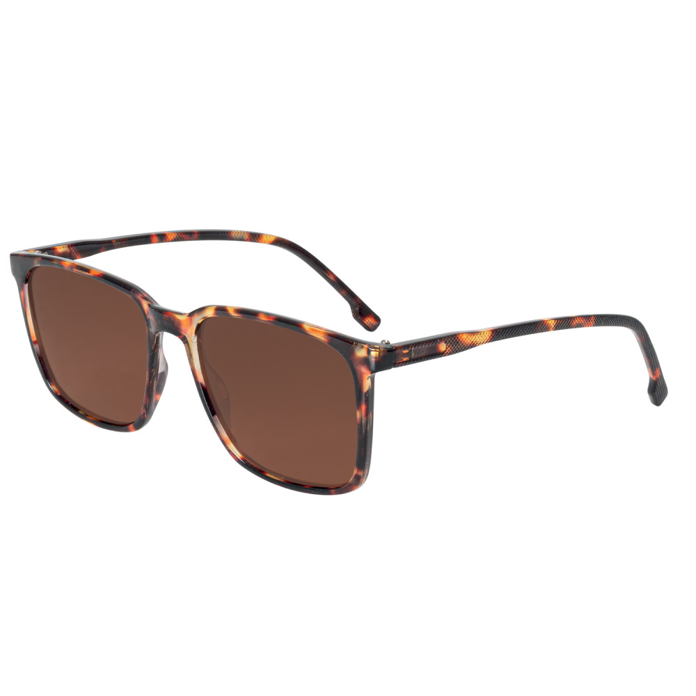 Lunettes soleil homme monture écaille verres bruns