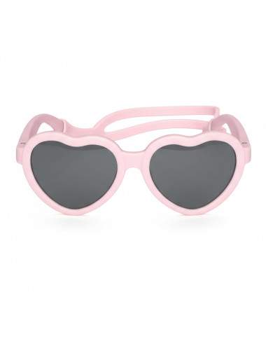 Baby heart-shaped sunglasses pink 0-1 year with headband