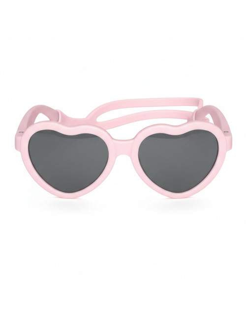 Baby heart-shaped sunglasses pink 0-1 year with headband