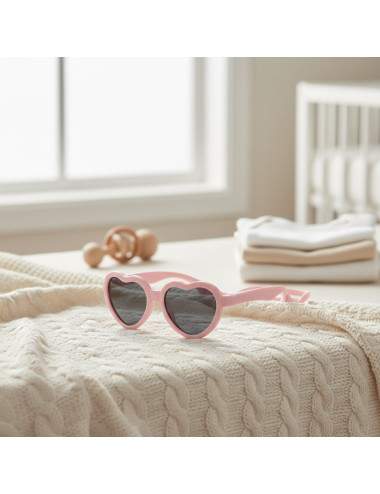 Lunettes de soleil bébé cœur avec étui inclus