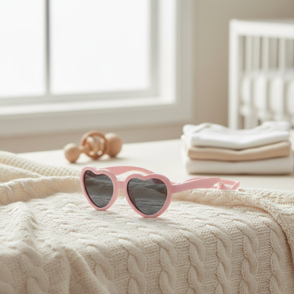 Baby heart sunglasses with protective case
