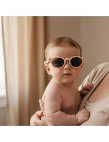 Round baby sunglasses beige 0-1 year