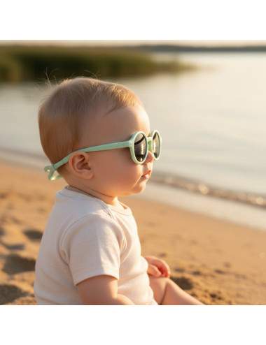 Baby sunglasses flexible rubber frame with headband