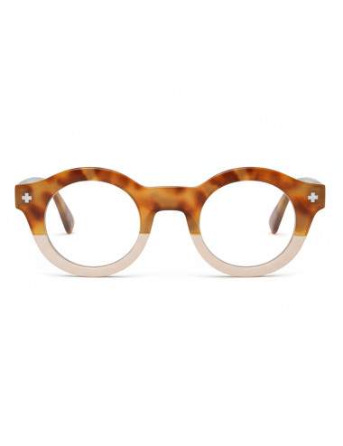 Round multidistance reading glasses bi-color frame