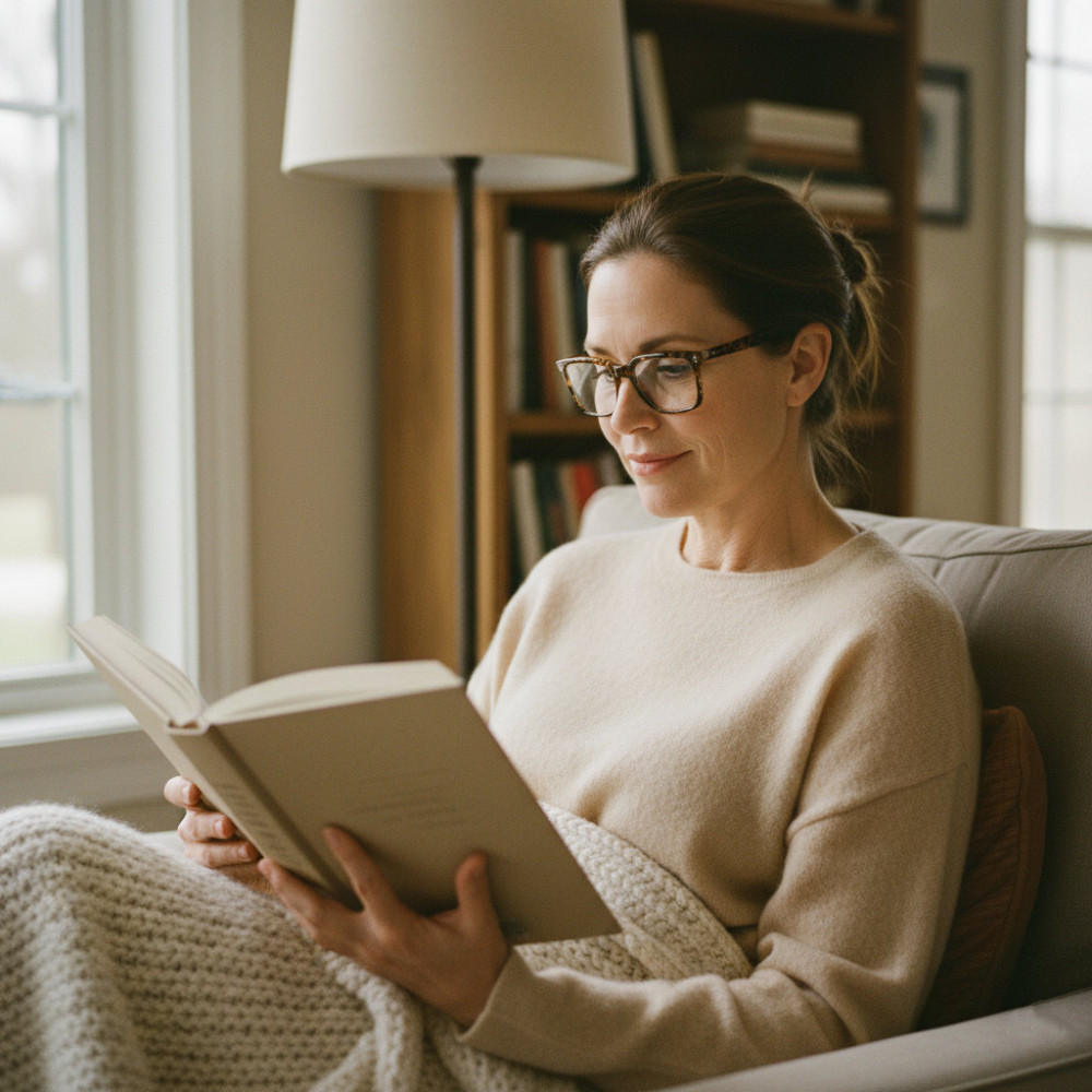 Rectangular reading glasses for screen use