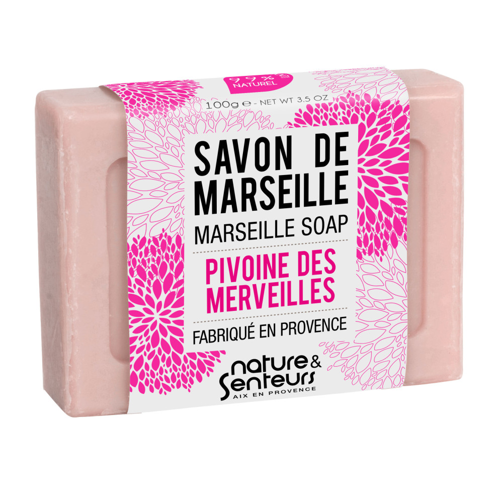 Savon de Marseille parfumé à la pivoine des merveilles