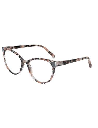 Lunettes loupe femme marbrées noir gris nude brillantes