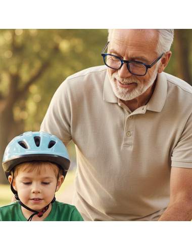 Lunettes presbytie homme monture rectangulaire bleue