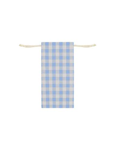 Étui lunettes bébé assorti tissu vichy bleu