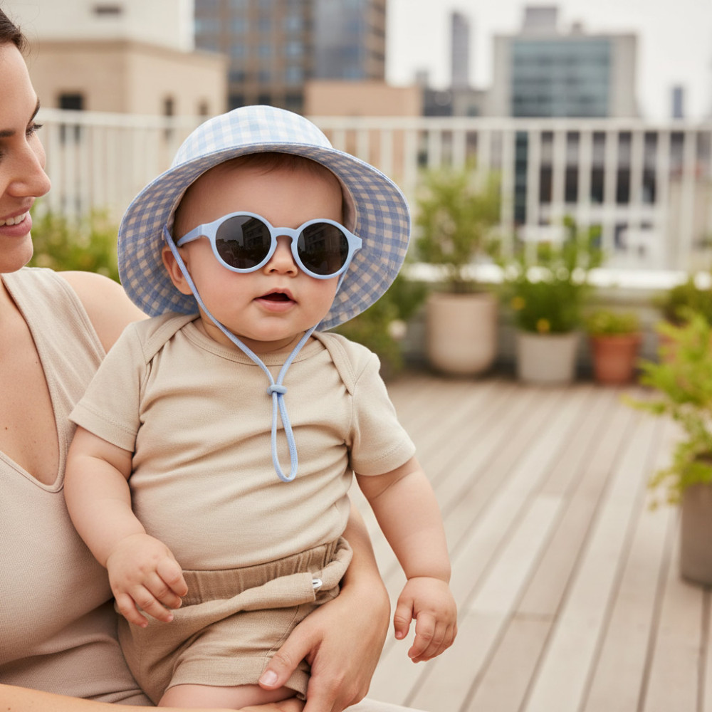 Lunettes soleil bébé monture caoutchouc ultra-flexible bandeau
