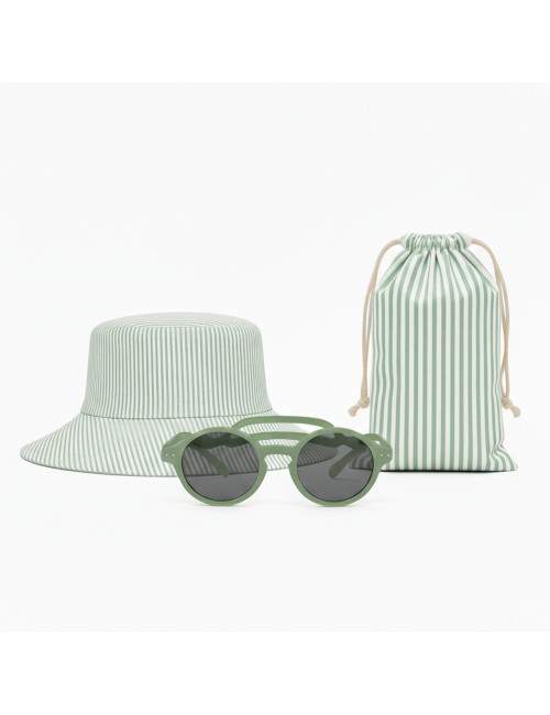 Pack soleil bébé 1-2 ans lunettes et chapeau vert