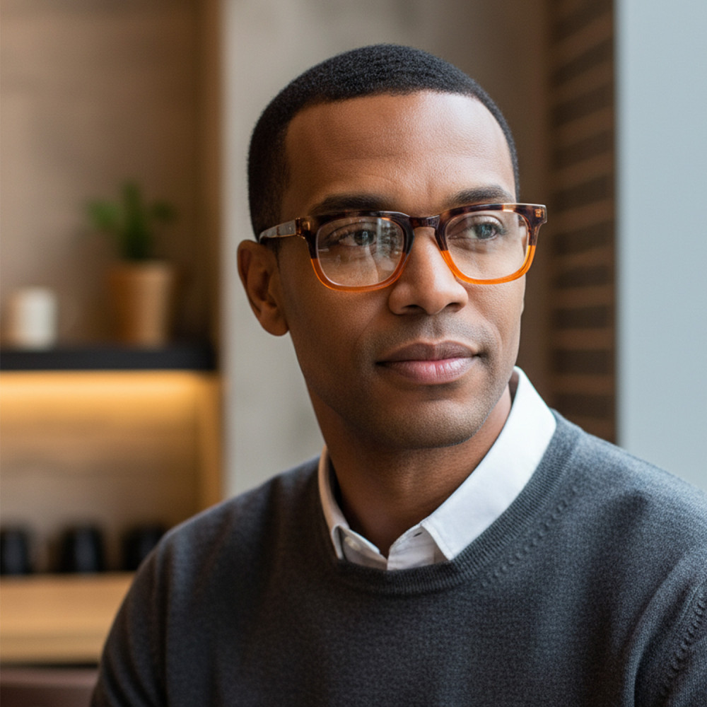 Monture lunettes lecture mixte marron orangé